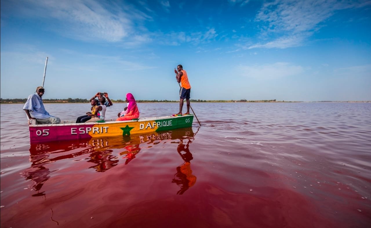 Lac Rose vue aérienne